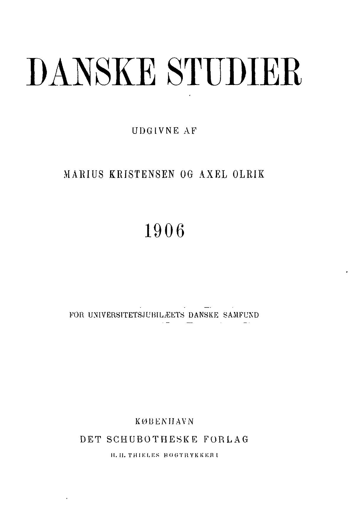 nuttet Tage med Busk Danske Studier 1906
