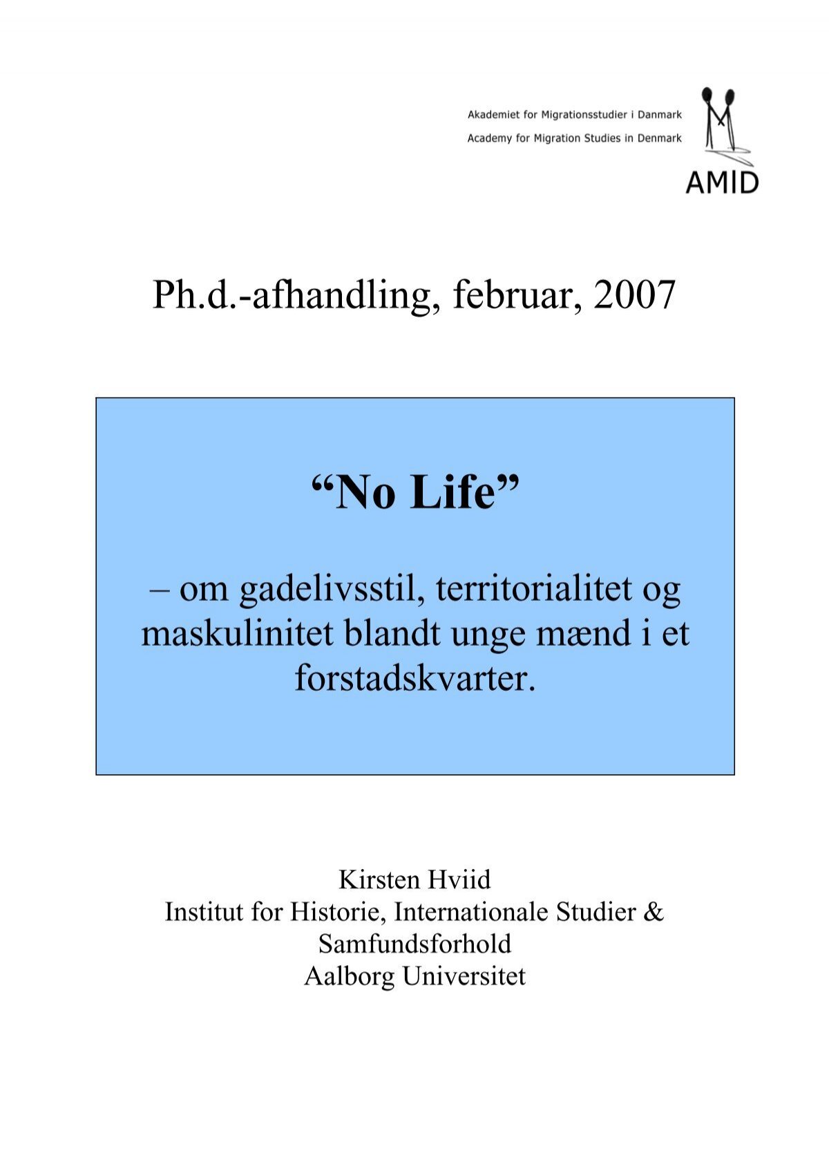 afhandling - AMID: for Migration Studies in Denmark