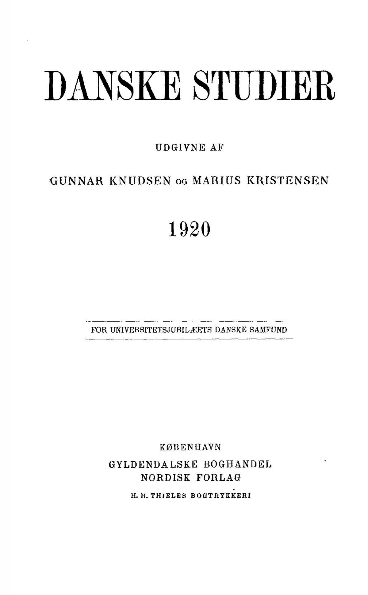 Studier 1920
