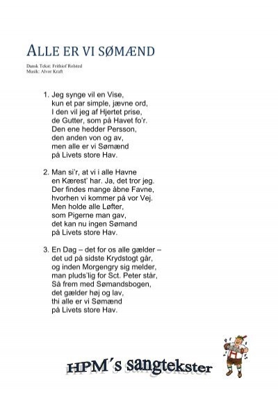 Vær sød at lade være reaktion Gensidig Danske sange - Hans Pahlke Møller
