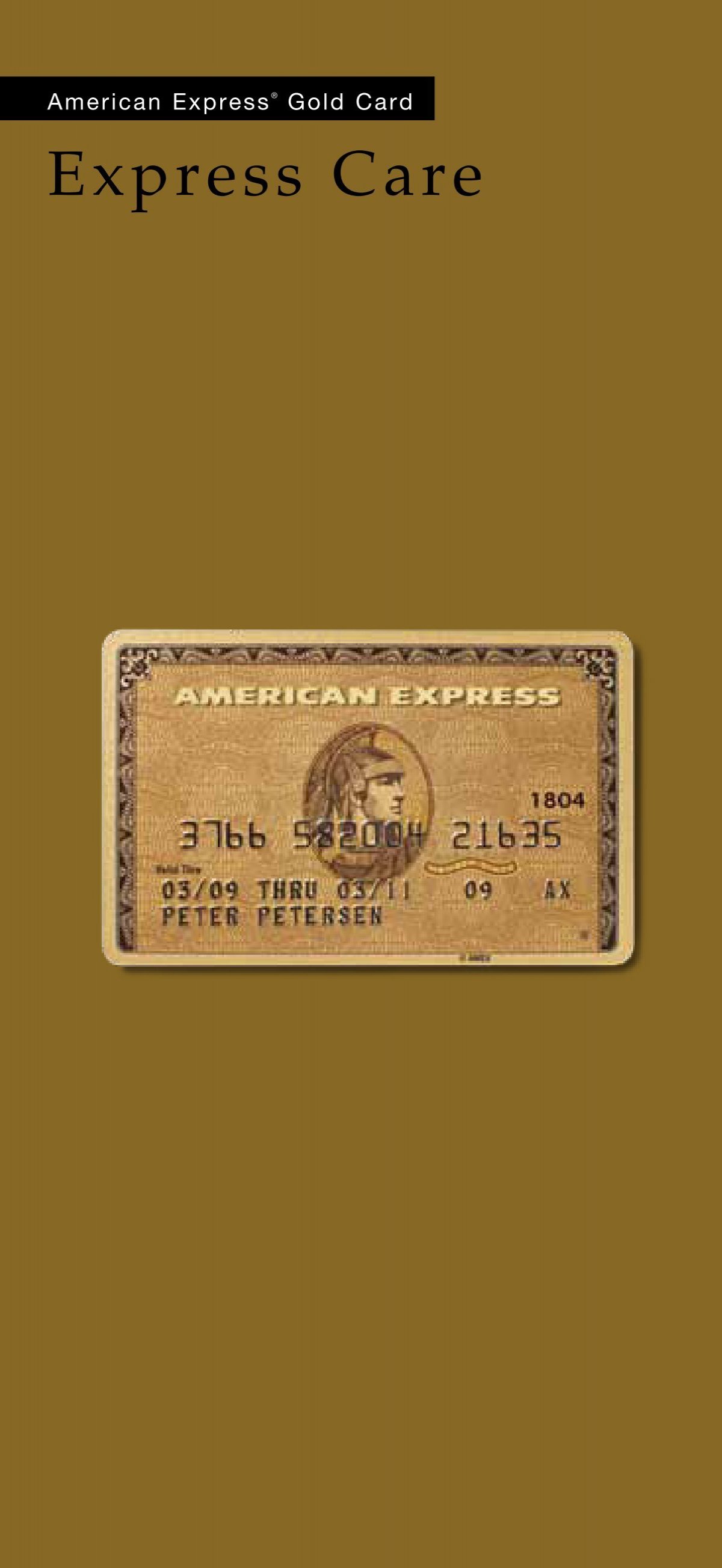 Forsikringsbetingelser American Express Gold