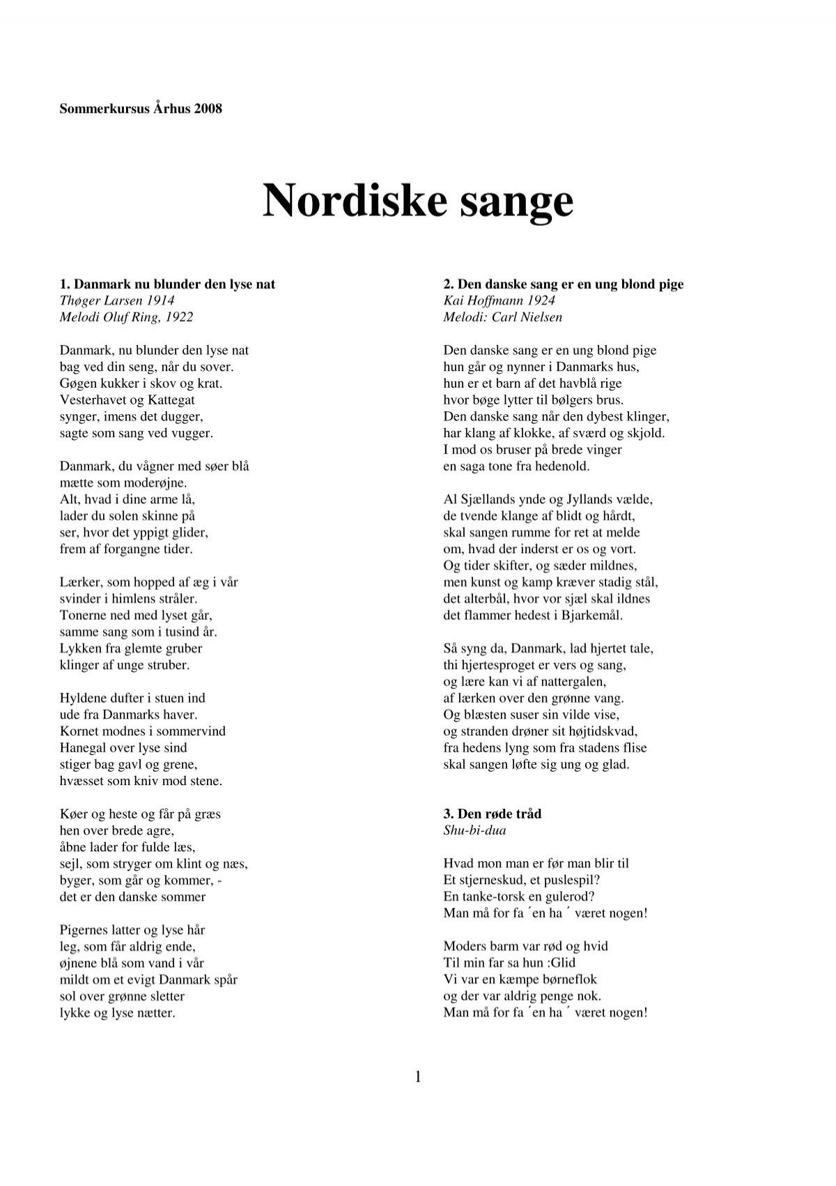 indhold Brandy Pastor Nordiske sange - Nordkurs Danmark
