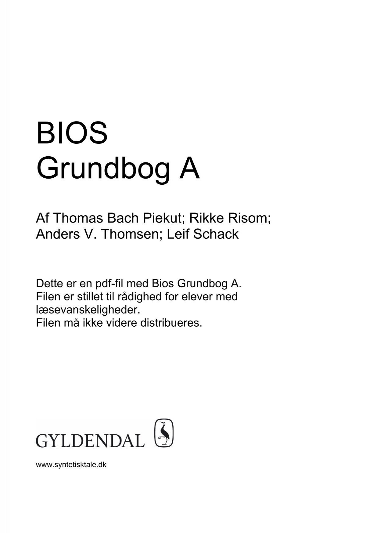 BIOS Grundbog - Syntetisk