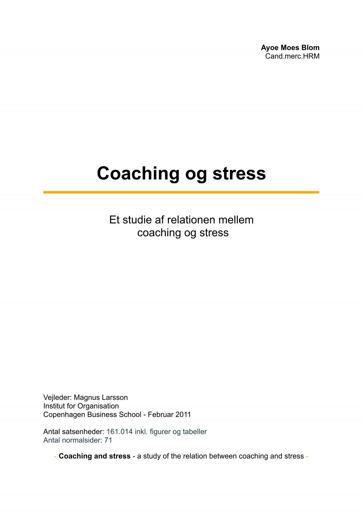 indre nægte Uluru Coaching og Stress speciale