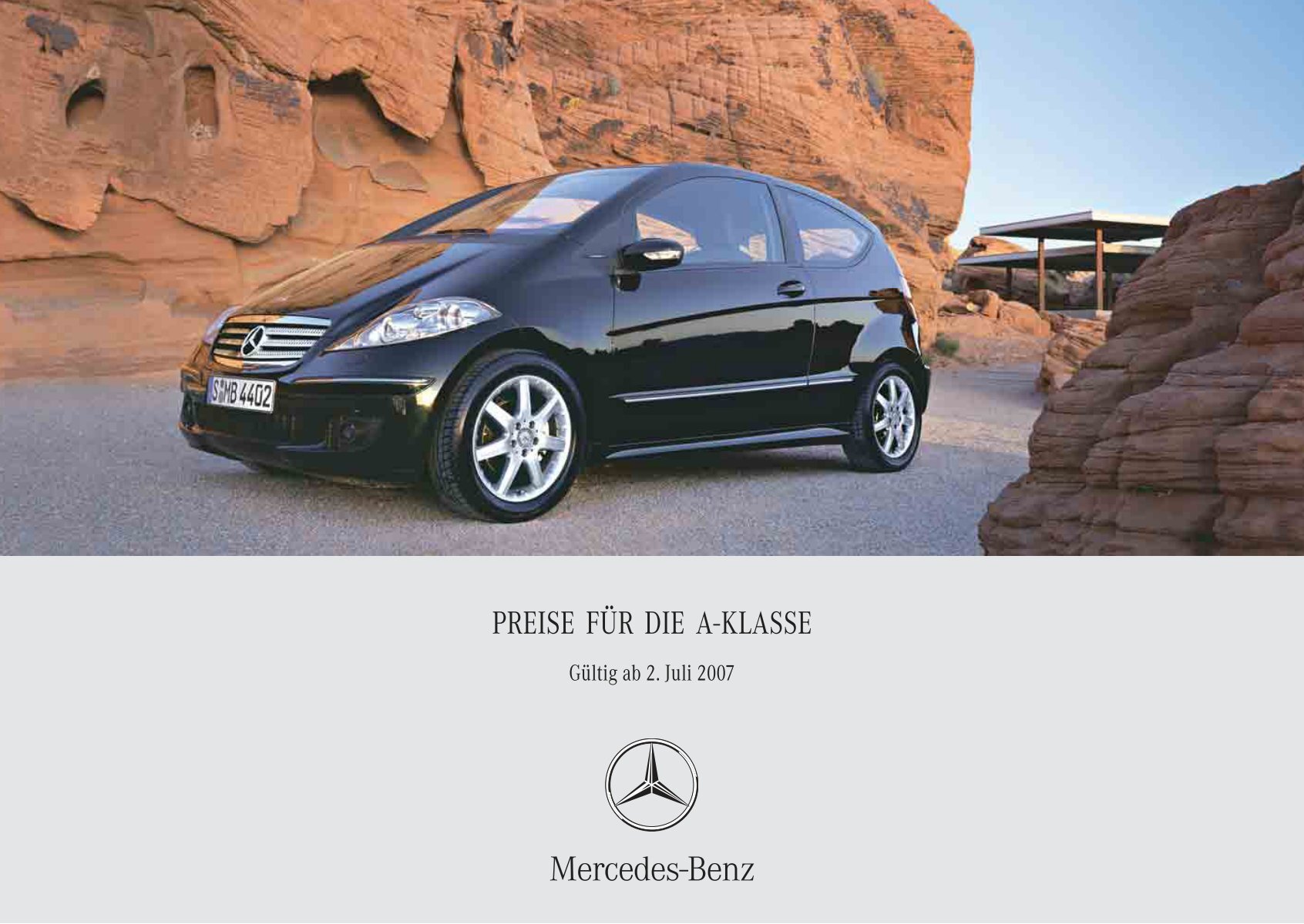 Preisliste Mercedes-Benz A-Klasse Limousine W169 vom 02.07.2007
