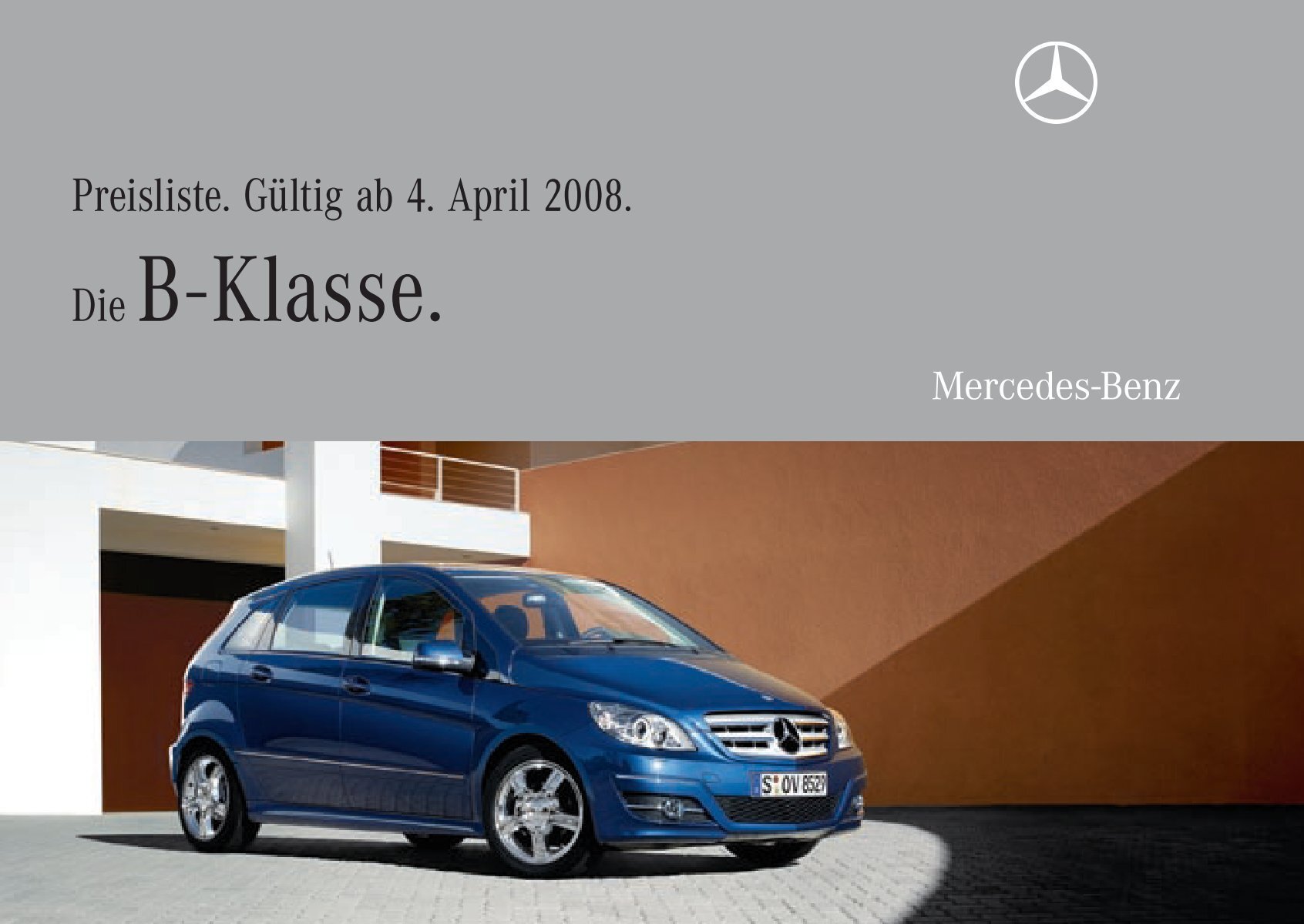 Preisliste Mercedes-Benz B-Klasse Limousine (T245) vom 04.04.2008