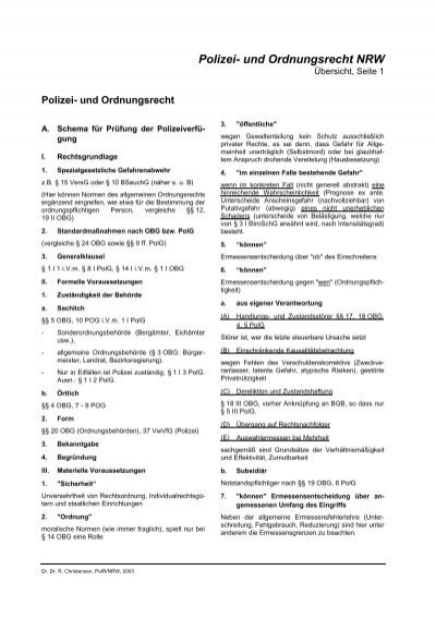 Polizeirecht Nrw Polr Polizei Und Ordnungsrecht Nordrhein-Westfalen