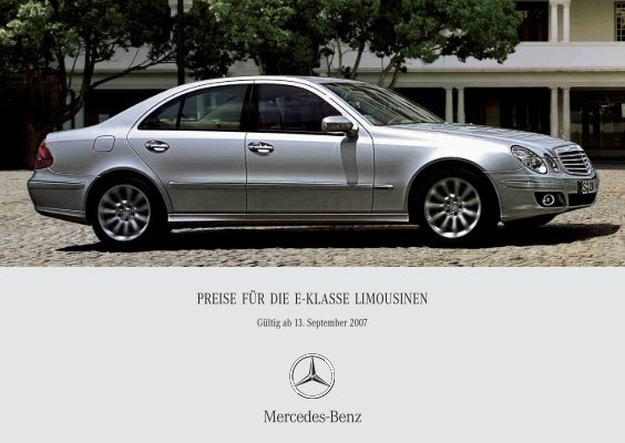Preisliste Mercedes-Benz E-Klasse Limousine (W211) vom 13.09.2007.