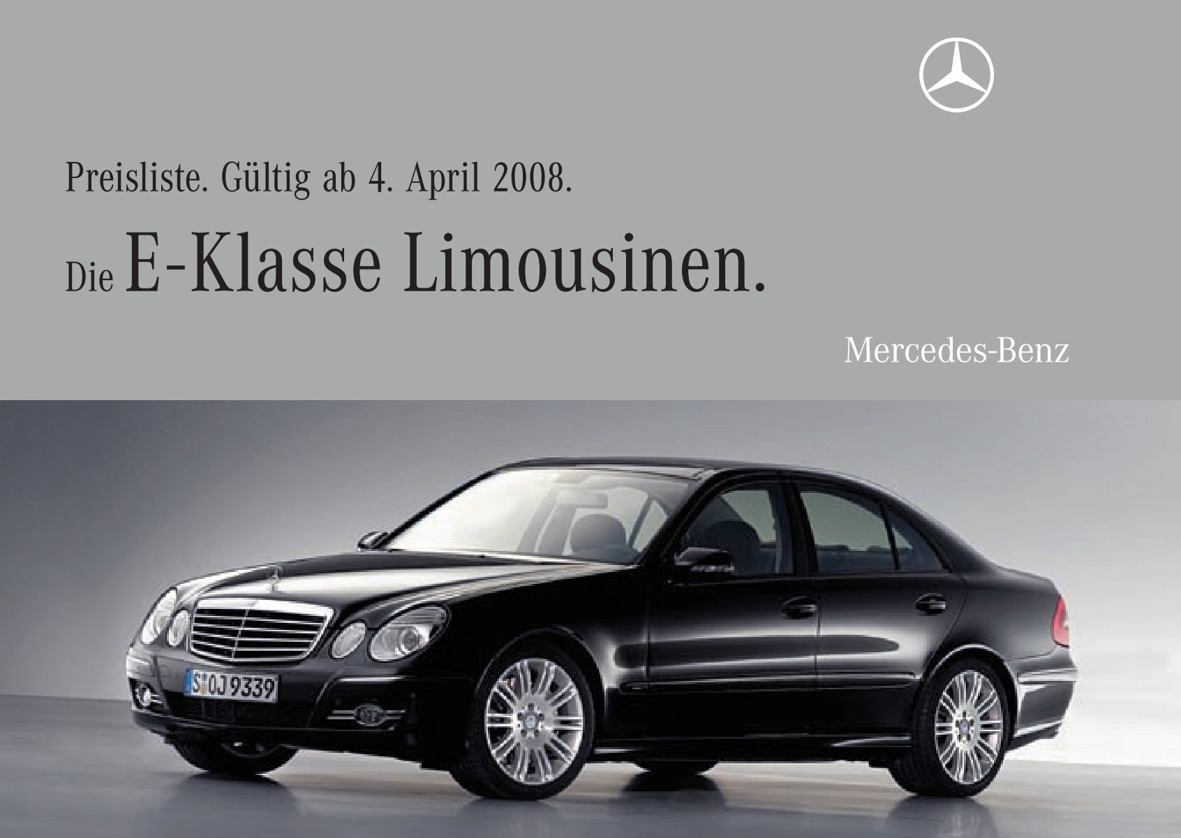 Preisliste Mercedes-Benz E-Klasse Limousine (W211) vom 04.04.2008.