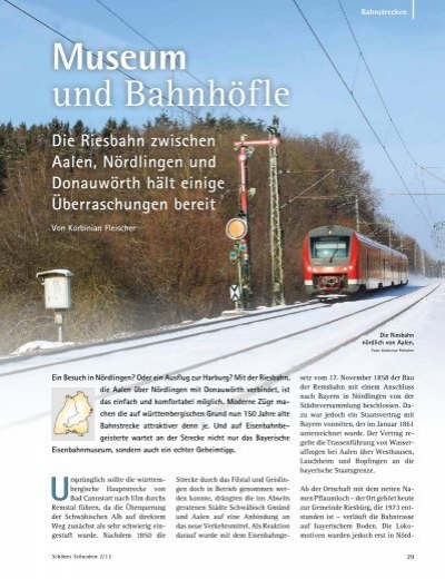 Das große Archiv der Eisenbahnstrecken 995 Aalen-Donauwörth 