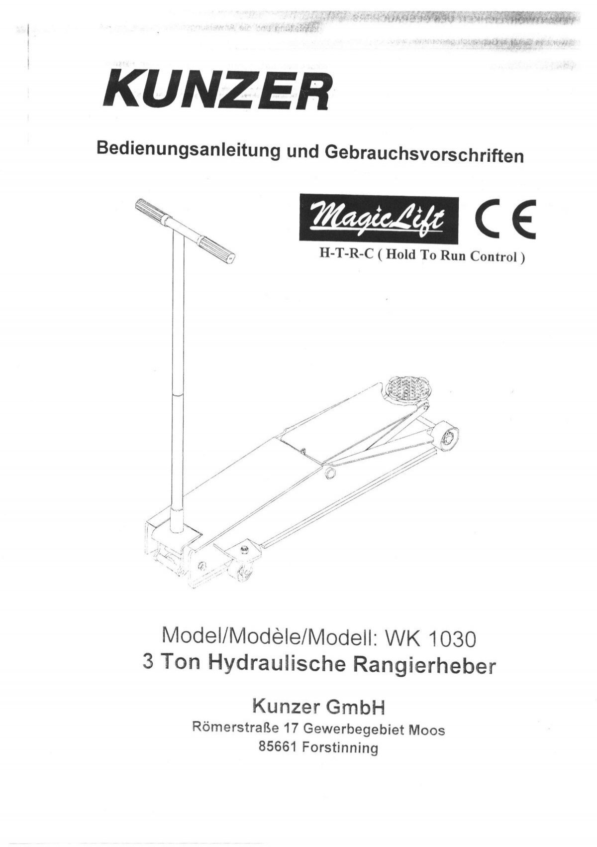 Bedienungsanleitung - KUNZER GmbH