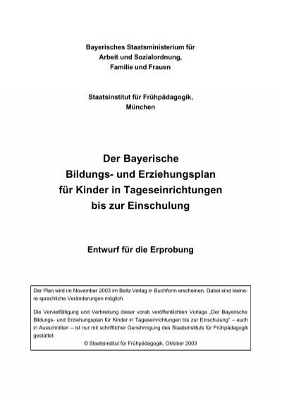 : Buch Bildungs- und Erziehungspläne Der Bayerische Bildungs- und Erziehungsplan für Kinder in Tageseinrichtungen bis zur Einschulung 10. Auflage