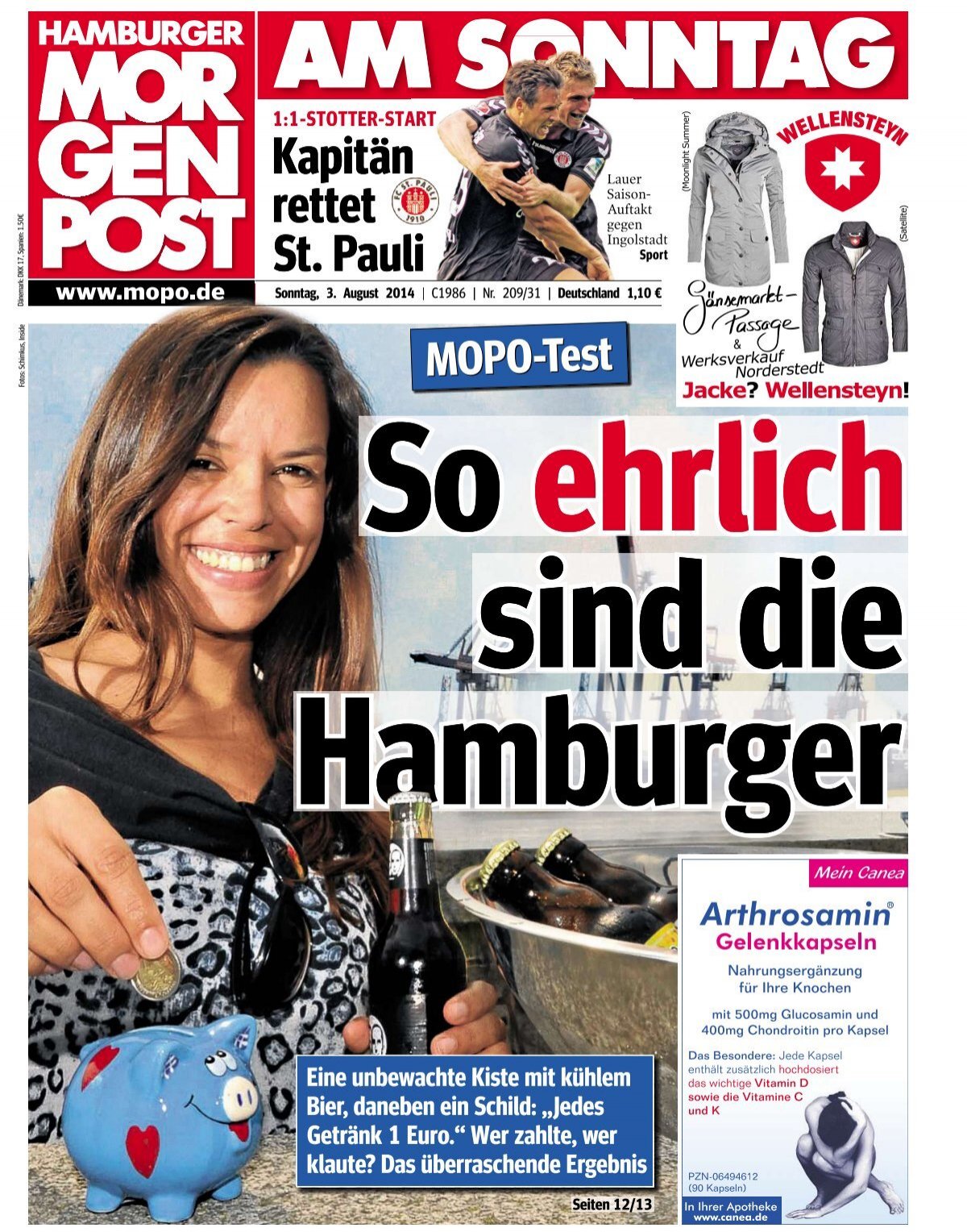 Hamburger Morgenpost Ausgabe vom 03.08.2014 (Vorschau)