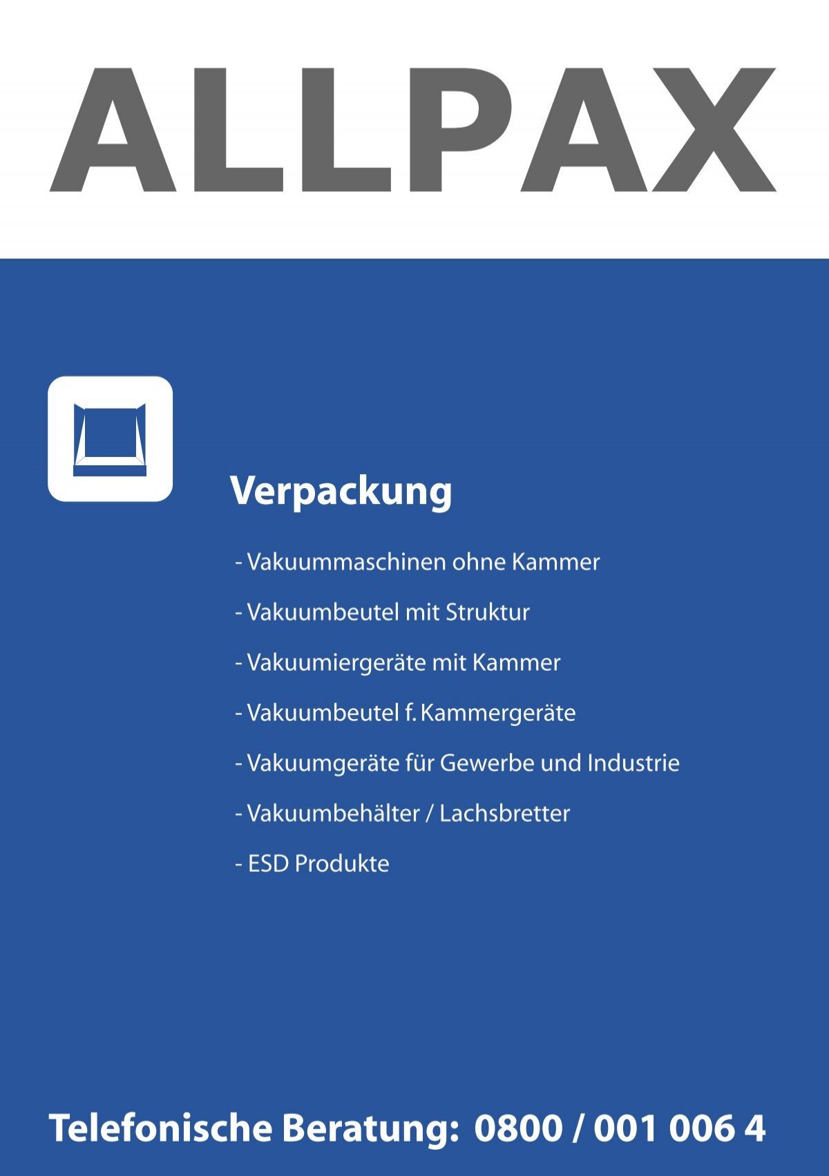 ALLPAX  Technischer Großhandel - Vakuumiergeräte