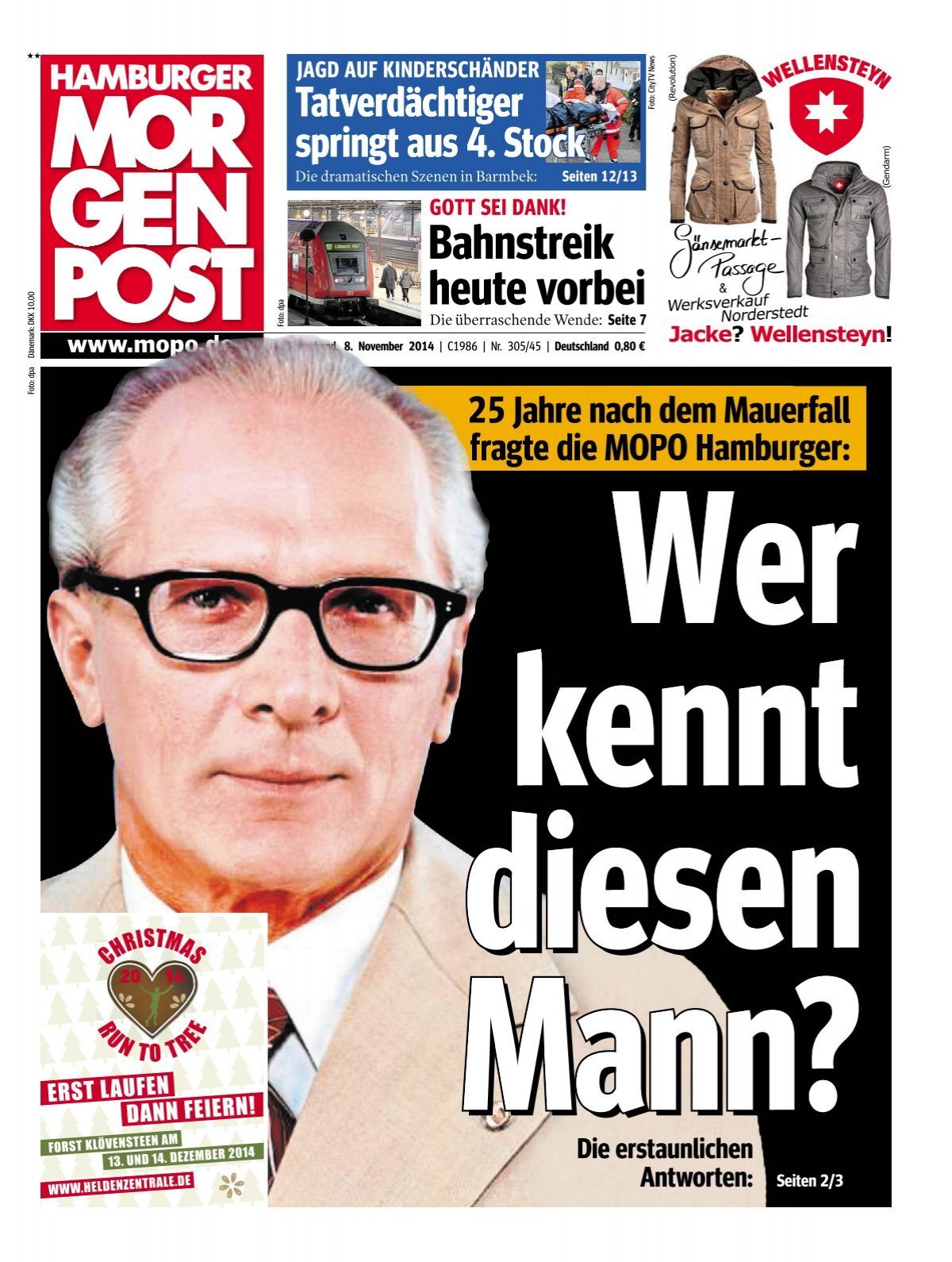Hamburger Morgenpost Ausgabe vom 08.11.2014 (Vorschau)