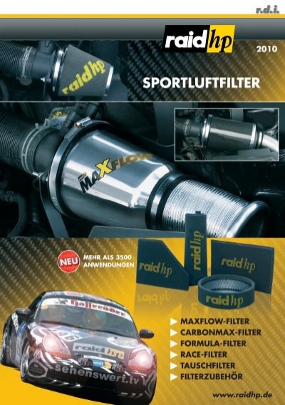 raid hp Luftfilter Sportluftfilter Maxflow Seat Toledo 1M 1.6I 101 PS 98-04