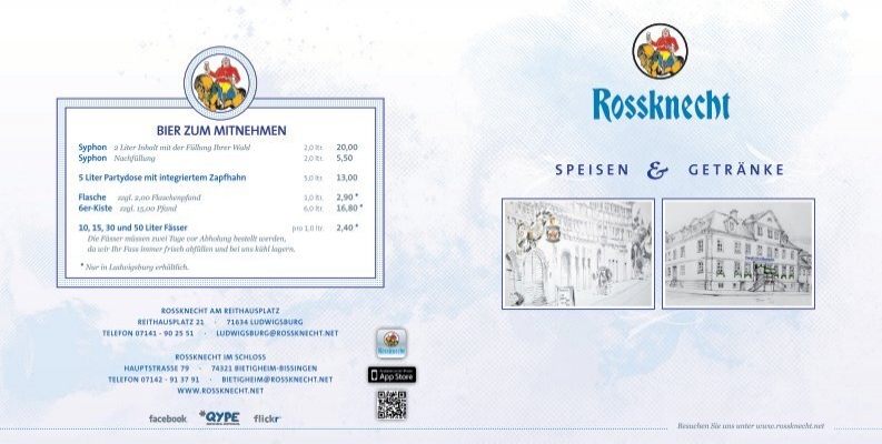 Rossknecht - Speisekarte Brauerei zum