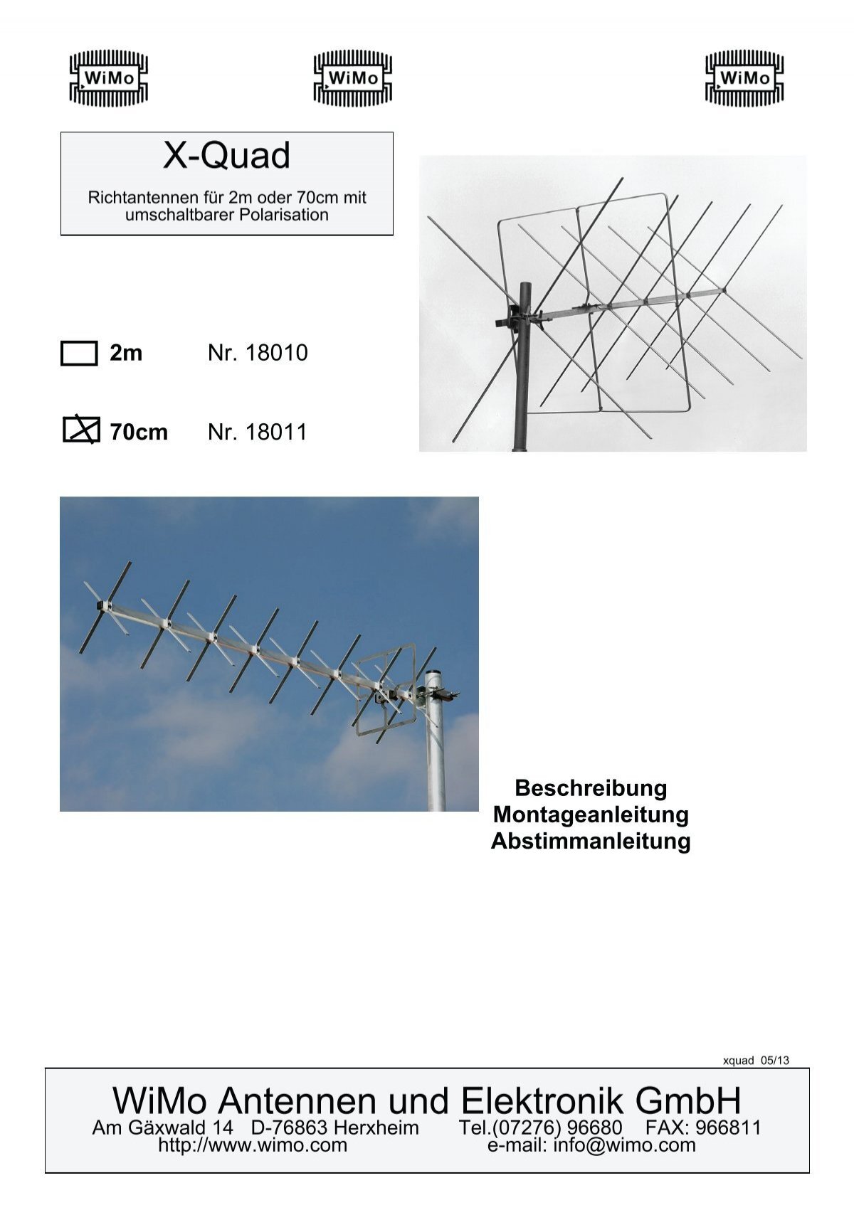 X-Quad Antennen für 2m und 70cm
