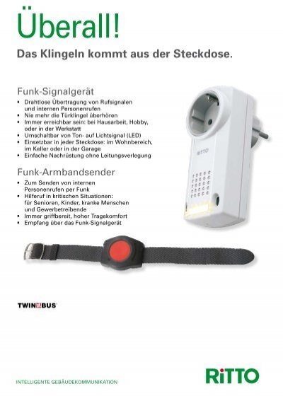 Ritto Funk-Signalgerät TwinBus 1795070 weiß Funksignalgerät für Steckdose 