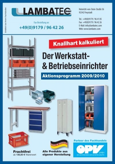 Werkstatt- LAMBATEC & GmbH Betriebseinrichter - Der