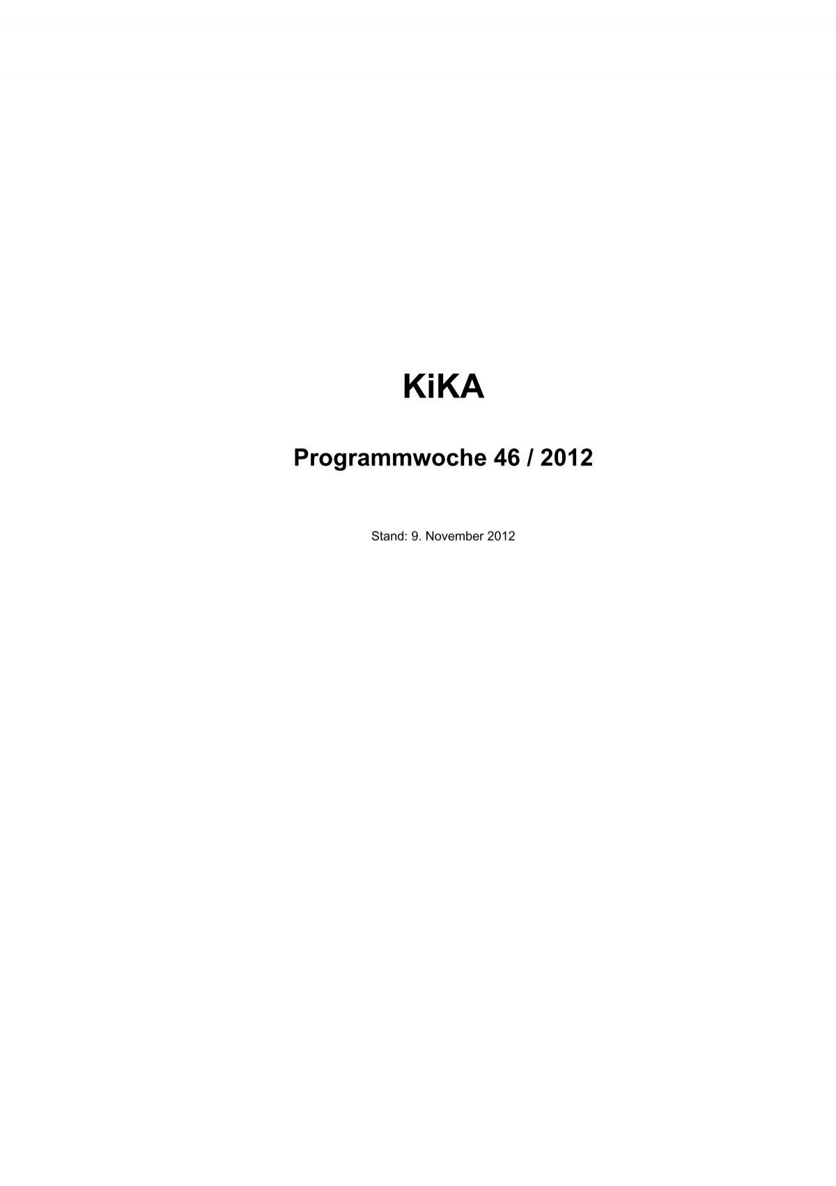 Kika Programmwoche 46 2012