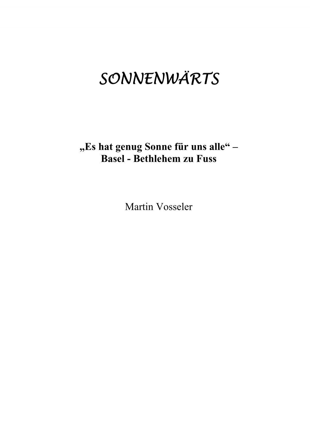 SONNENWÄRTS „Es hat genug Sonne für uns alle“ - Martin Vosseler