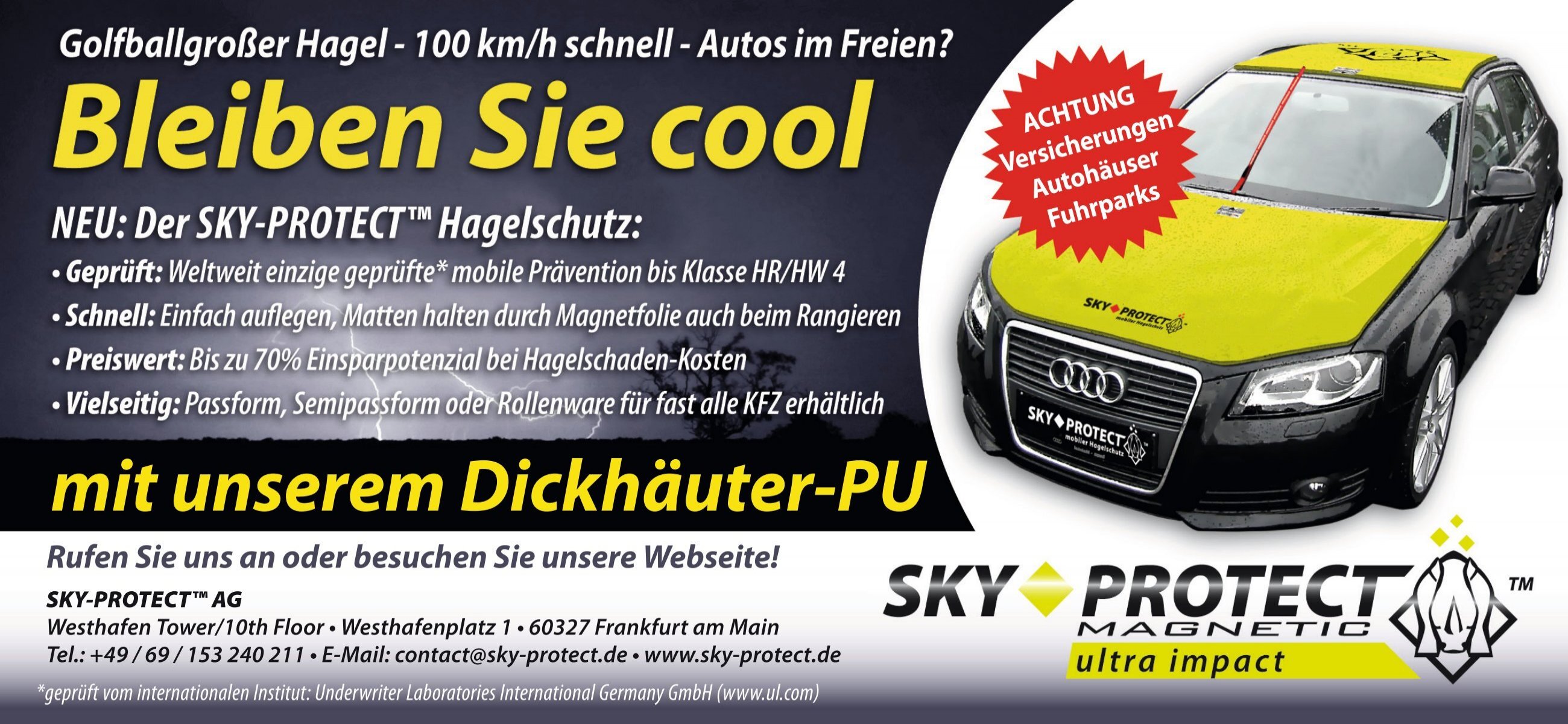 Sky-Protect ultra impact-weltbester Hagelschutz für PKW!