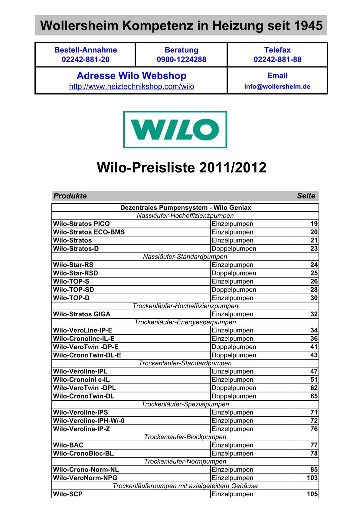 Wilo Star-Z 25/2 EM, 4029062 Trinkwasserzirkulationspumpe