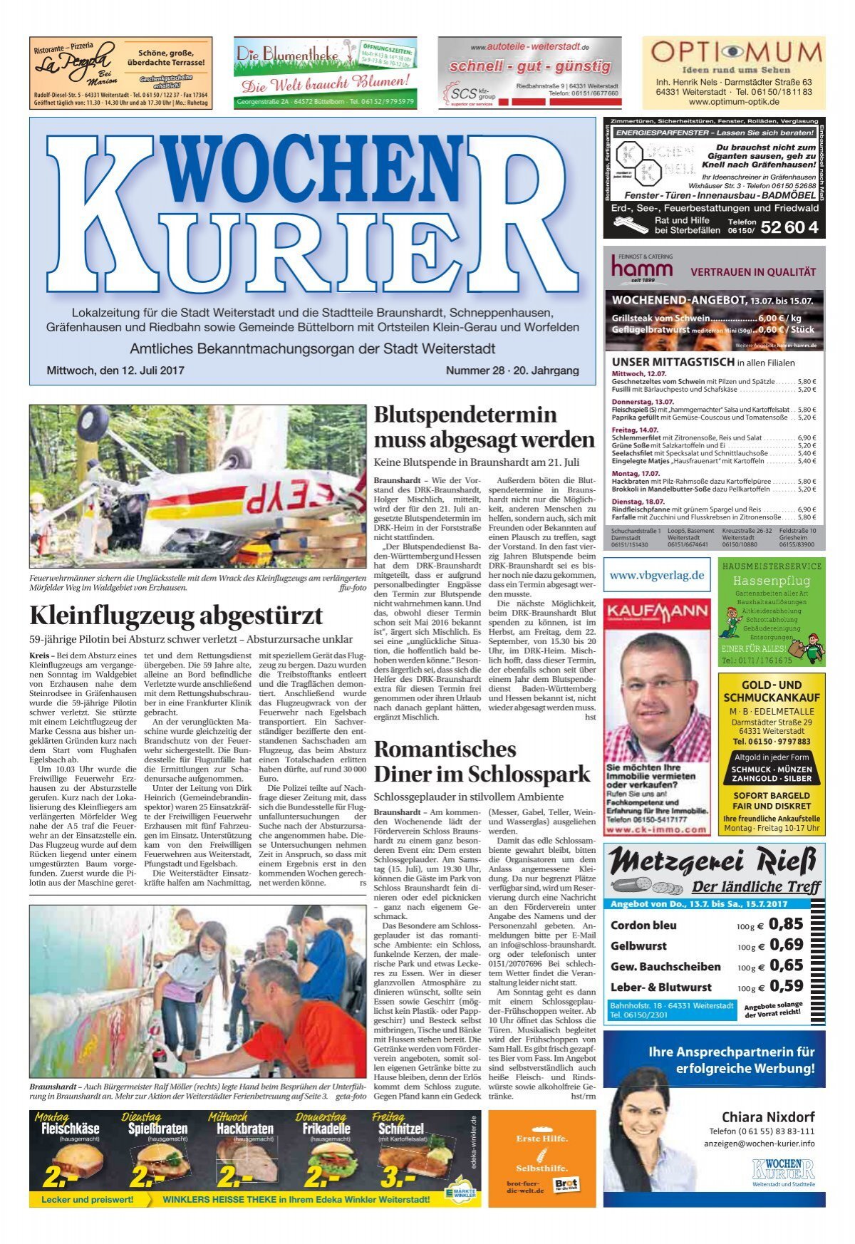 Wochen-Kurier 28/2017 - Lokalzeitung für Weiterstadt und Büttelborn
