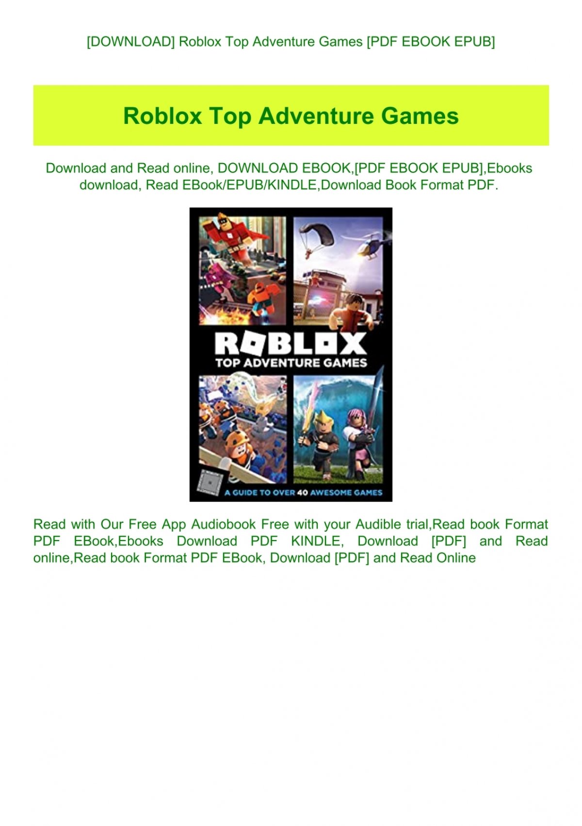 Download Roblox Top Adventure Games Pdf Ebook Epub - download pdf roblox top adventure games by roblox free epub