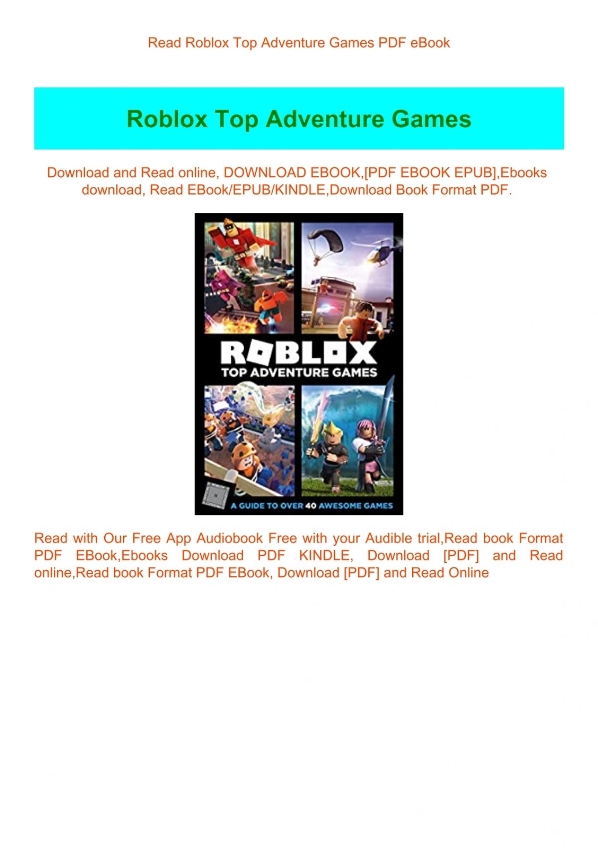 Read Roblox Top Adventure Games Pdf Ebook - book roblox top adventure games official roblox