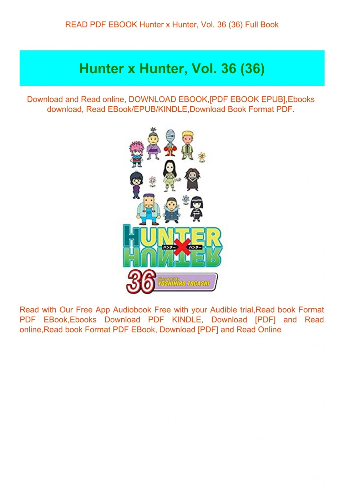 Read Pdf Ebook Hunter X Hunter Vol 36 36 Full Book