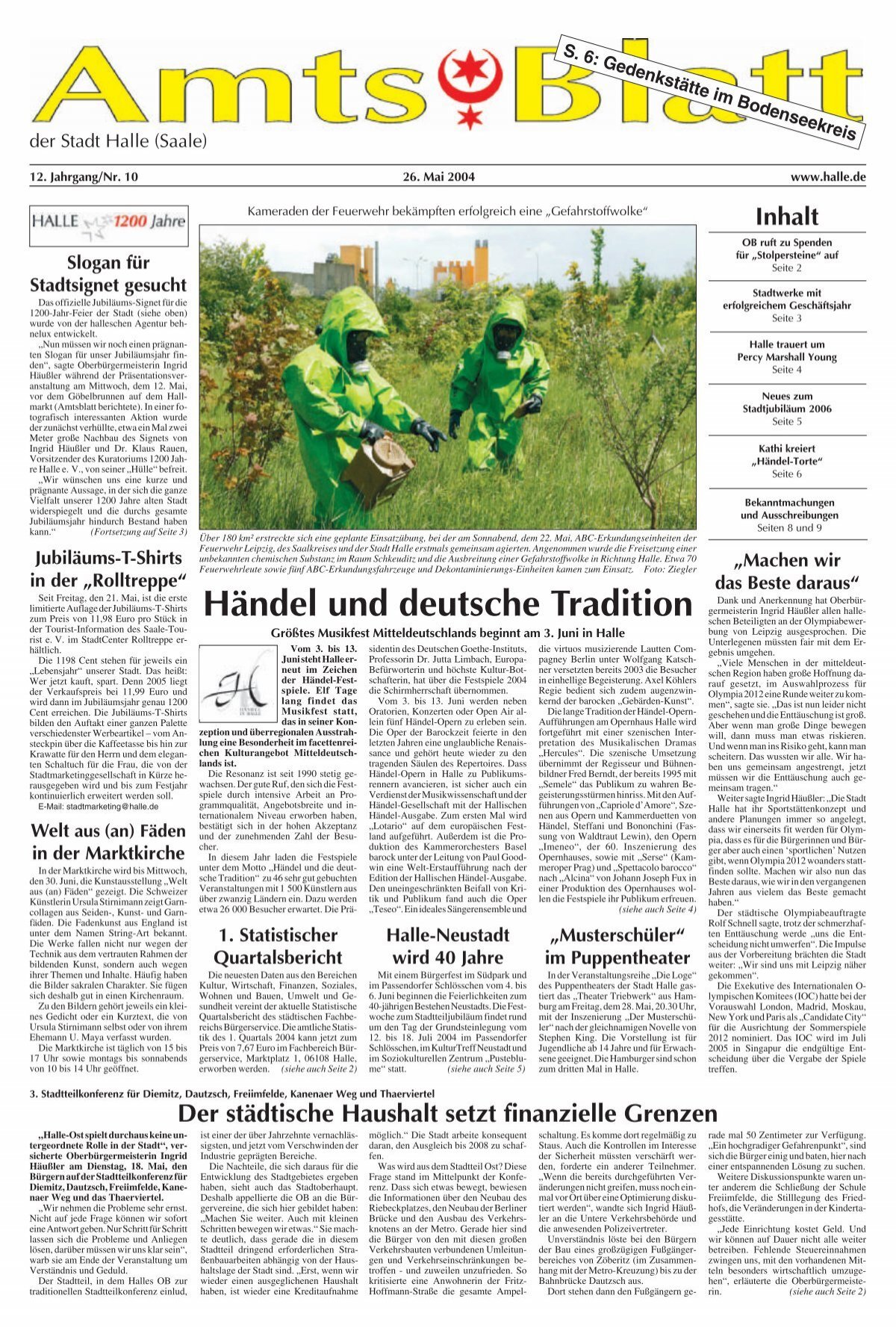 Amtsblatt 10 Vom 26 05 2004 Stadt Halle Saale