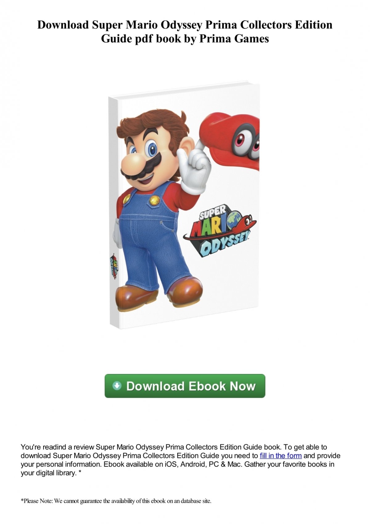Super Mario Odyssey: Prima Collector's Edition Guide by Prima Games