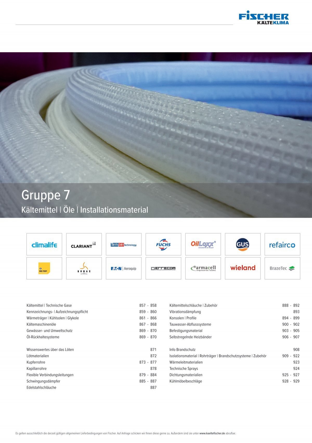 Fischer Katalog 32 // Gruppe 7 // Kältemittel & Installationsmaterial