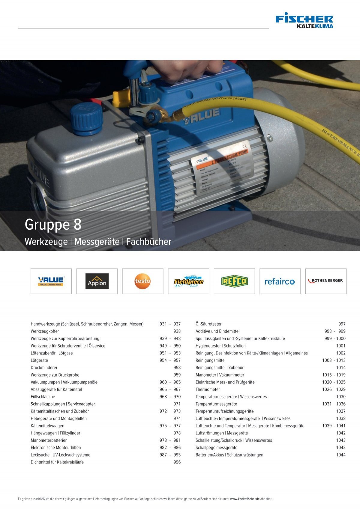 Fischer Katalog 32 // Gruppe 8 // Werkzeuge & Messgeräte