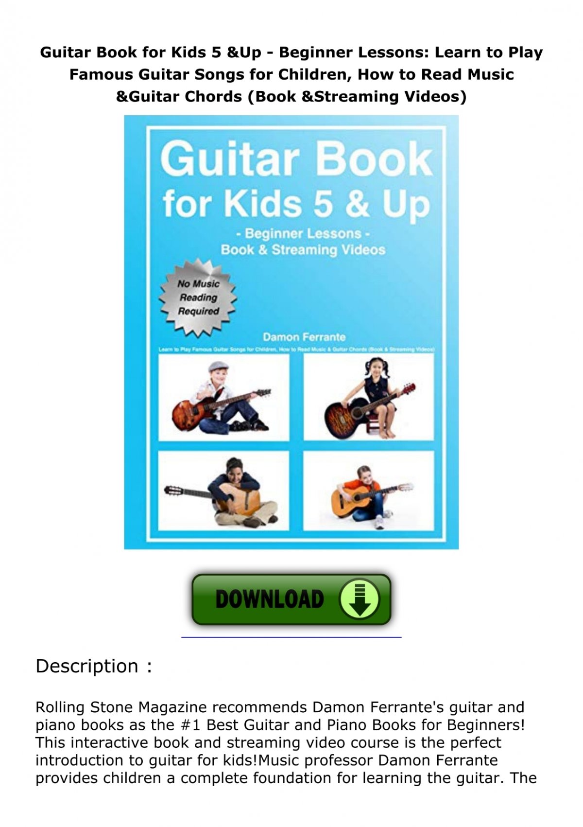 Pdf Book Guitar For Kids 5 Amp