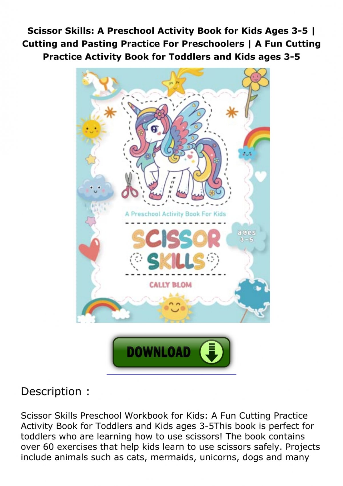 Stream *DOWNLOAD$$ ❤ Toddler Scissors Skills: Cutting Arts & Crafts: A  Preschool Activity Book for Practi by Andrewschm