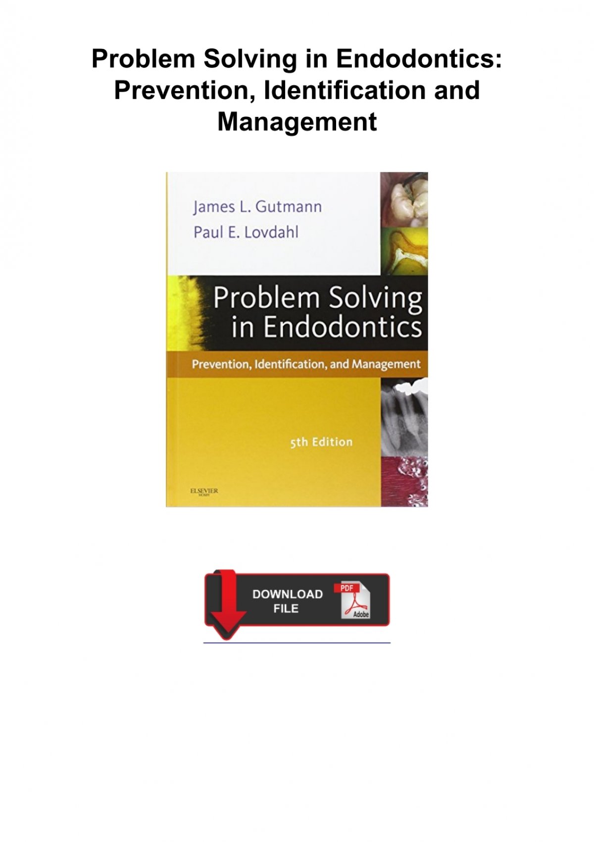 problem solving endodontics pdf
