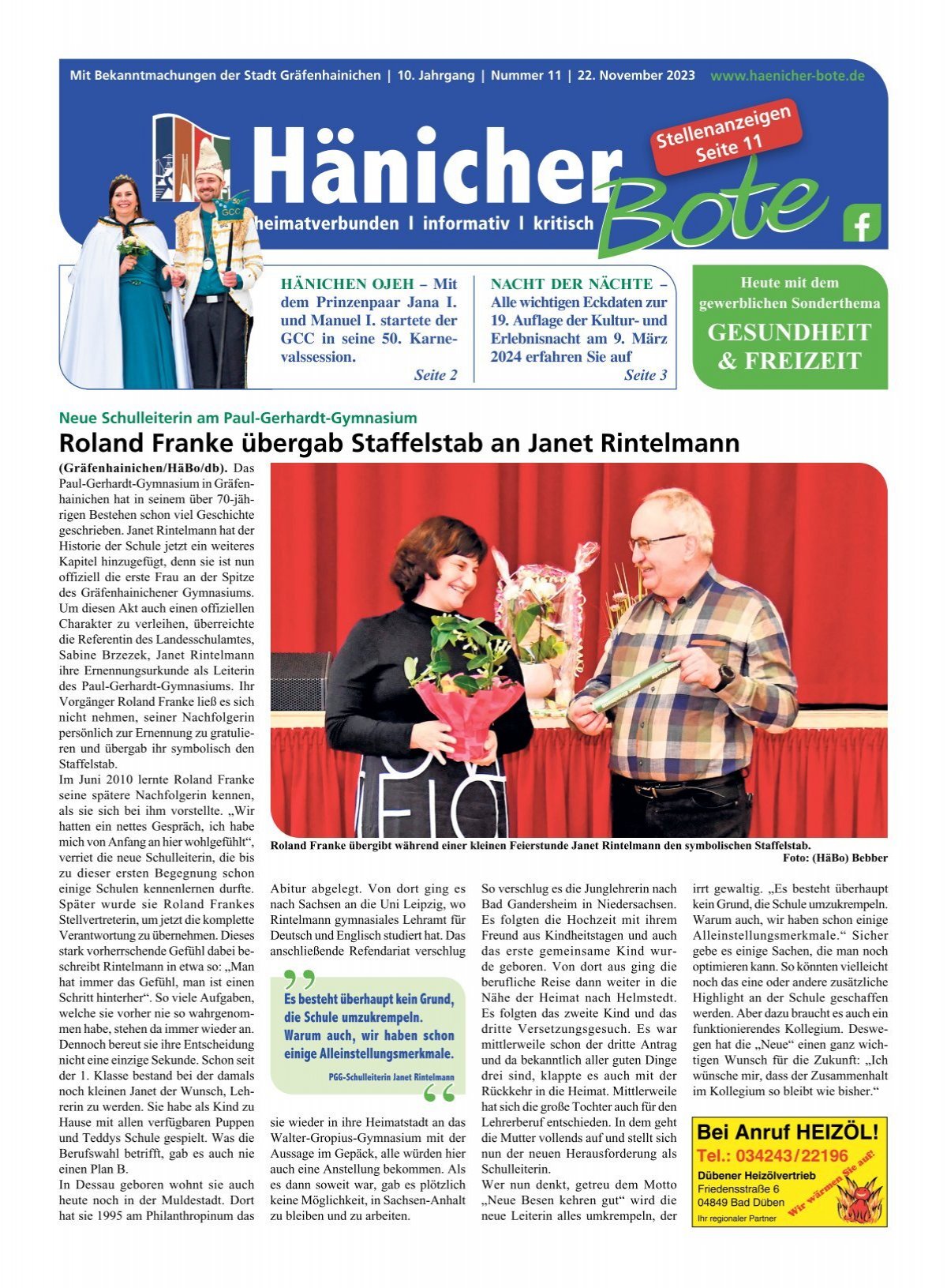 Hänicher Bote  November-Ausgabe 2023