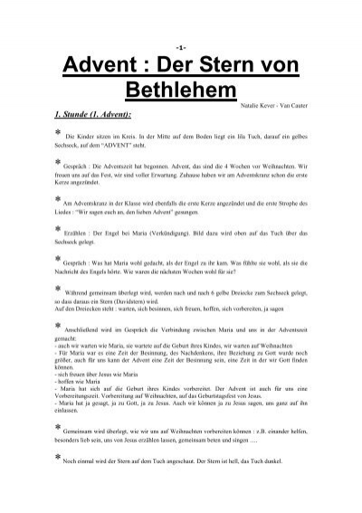 Advent Der Stern Von Bethlehem Pastorale Scolaire