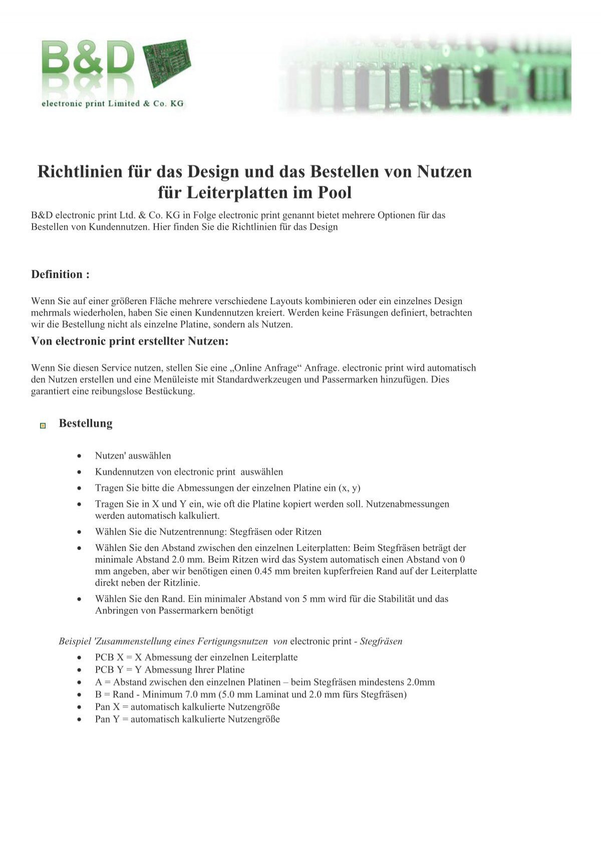 Richtlinien Fur Das Design Und Das Bestellen Von Nutzen Fur