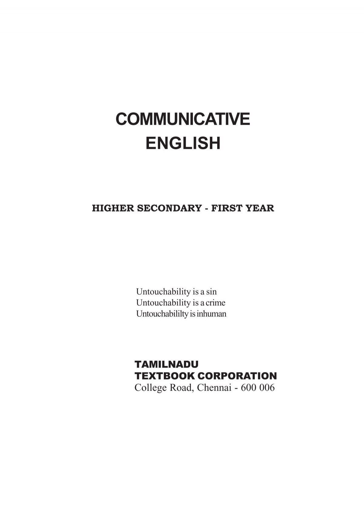 COMMUNICATIVE ENGLISH - Text Books Online