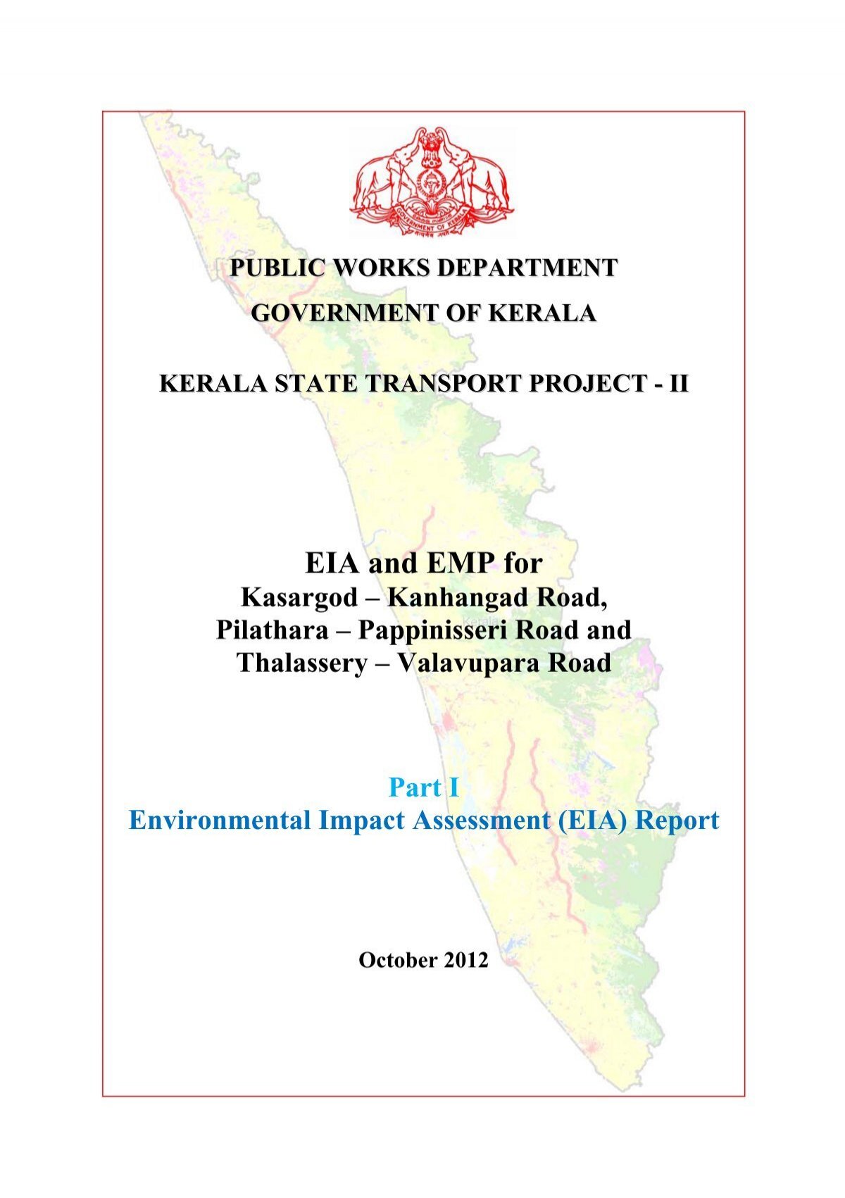 Environmental Impact Assessment (EIA) Report - Kerala PWD