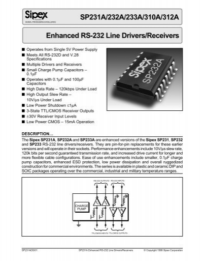 3 pieces SP232ACP Enhanced RS-232 Line Drivers/Receivers 232 IC 