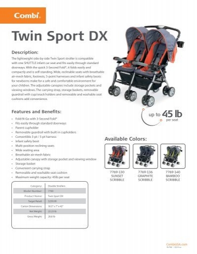 combi sport double stroller