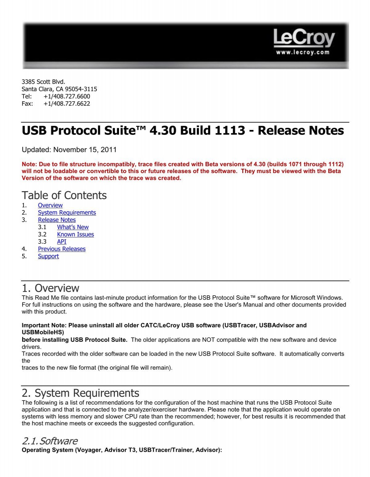 Fisker filthy Afskedigelse USB Protocol Suite ™ Release Notes - Teledyne LeCroy