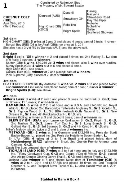Consigned By Rathmuck Stud The Property Of Mr Edward
