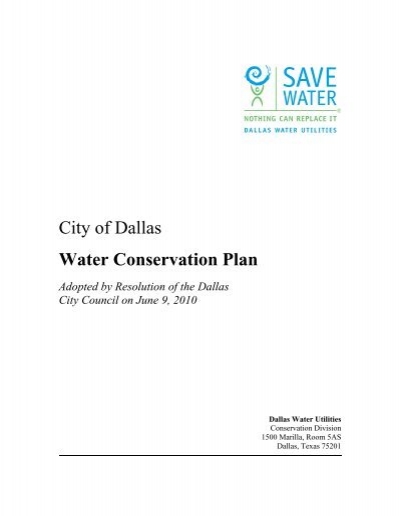 City Of Dallas Water Conservation Plan Save Dallas Water
