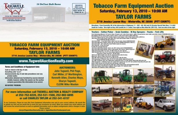 Tobacco Farm Equipment Auction Taylor Farms